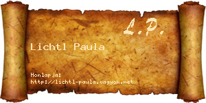 Lichtl Paula névjegykártya