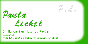 paula lichtl business card